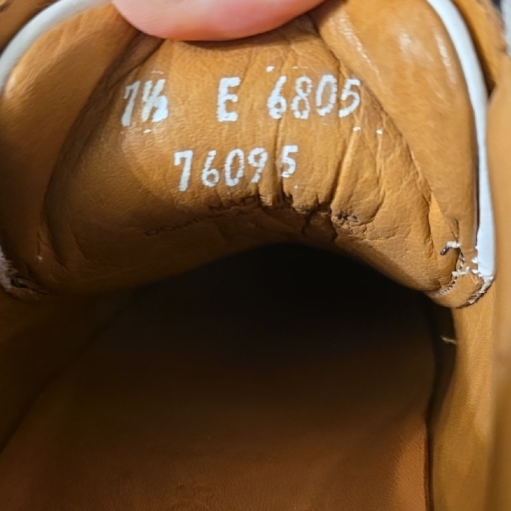 Allen Edmonds White Leather Sneakers with Mustard Accents - Picture 6 of 9
